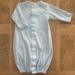 Kissy Kissy Light Blue Polka Dot Newborn Gown/Onesie